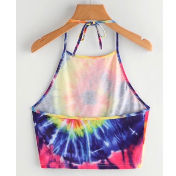 Tie Dye Halter Crop Top - Picture 2 of 3